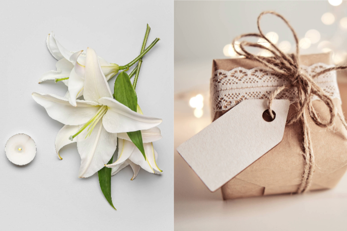 A- photo-of lilies-and-a-photo-of-a-gift
