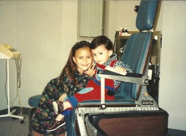 A childhood photo of the author and her brother