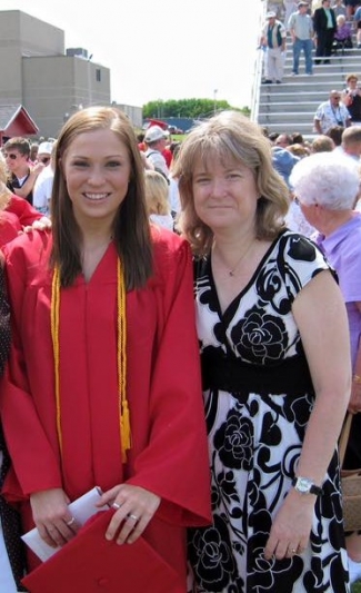 The author, Jenny Hallet, with her daughter Brittany at her high school graduation