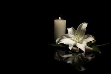 flowers and candle