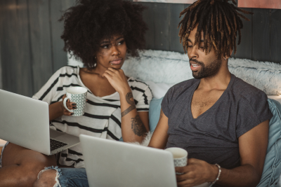 couple looking at things online together