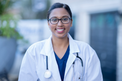 female doctor smiling