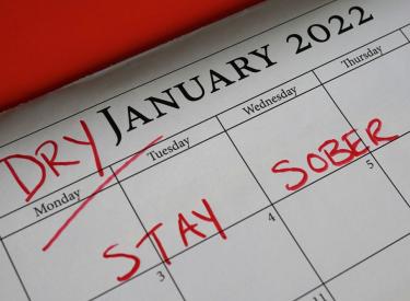 A calendar announcing the arrival of Dry January